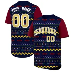 Navy Crimson White Mexican Style Baseball Jersey