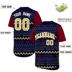 Navy Crimson White Mexican Style Baseball Jersey 2