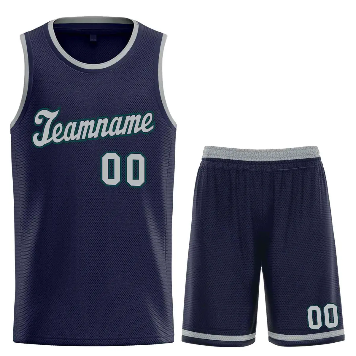 Navy Dark Gray Classic Sets Basketball Uniform Jersey