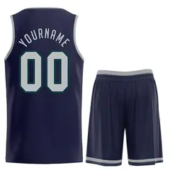 Navy Dark Gray Classic Sets Basketball Uniform Jersey 2