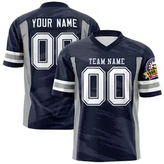 Navy Dark Gray Scratch Pattern Authentic Football Jersey