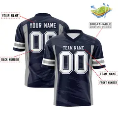 Navy Dark Gray Scratch Pattern Authentic Football Jersey 2