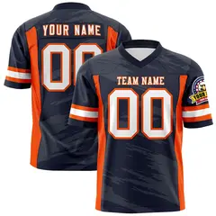 Navy Dark Gray Scratch Pattern Authentic Football Jersey 1