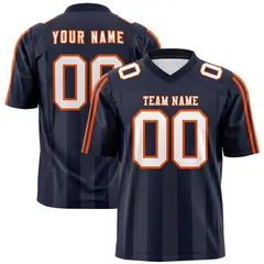 Navy Dark Gray Vertical Fine Stripe Gradient Football Jersey 1