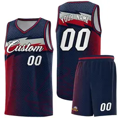 Navy Dot Scatter Graffiti Pattern Basketball Jersey