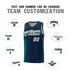 Navy Dot Scatter Graffiti Pattern Basketball Jersey 3