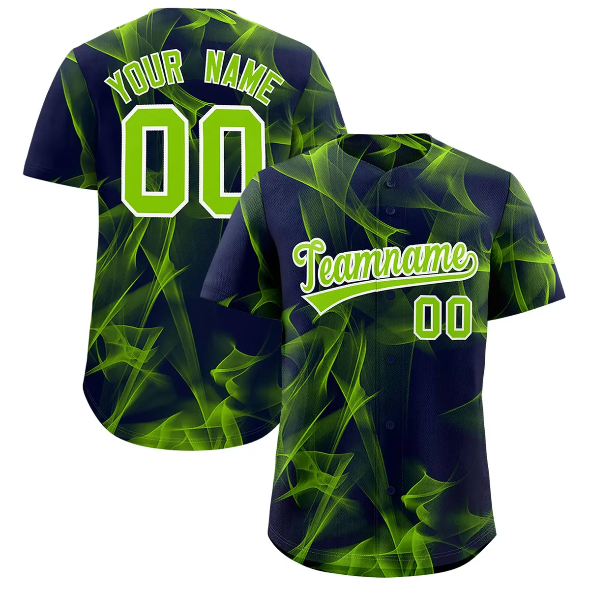 Navy Fumes Graffiti Pattern Authentic Baseball Jersey