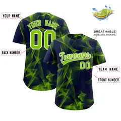 Navy Fumes Graffiti Pattern Authentic Baseball Jersey 2