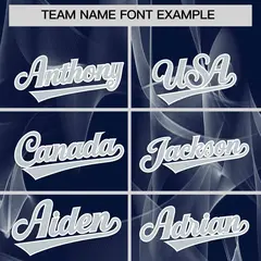 Navy Fumes Graffiti Pattern Authentic Baseball Jersey 3
