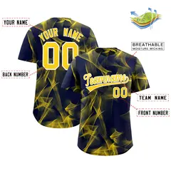 Navy Fumes Graffiti Pattern Authentic Baseball Jersey 2
