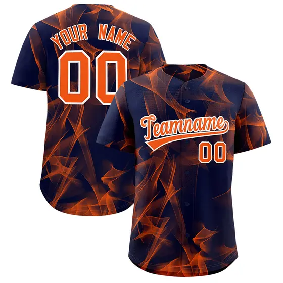 Navy Fumes Graffiti Pattern Authentic Baseball Jersey