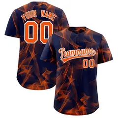 Navy Fumes Graffiti Pattern Authentic Baseball Jersey 1