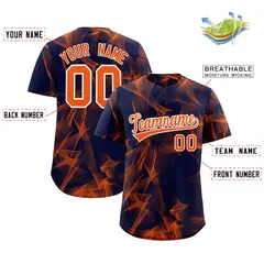 Navy Fumes Graffiti Pattern Authentic Baseball Jersey 2