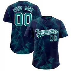 Navy Fumes Graffiti Pattern Authentic Baseball Jersey 1