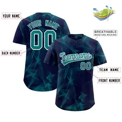 Navy Fumes Graffiti Pattern Authentic Baseball Jersey 2