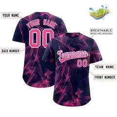 Navy Fumes Graffiti Pattern Authentic Baseball Jersey 2