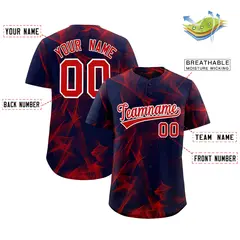 Navy Fumes Graffiti Pattern Authentic Baseball Jersey 2