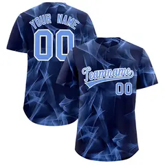 Navy Fumes Graffiti Pattern Authentic Baseball Jersey