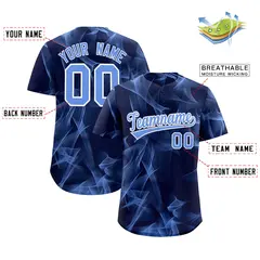 Navy Fumes Graffiti Pattern Authentic Baseball Jersey 2