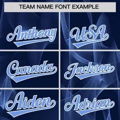 Navy Fumes Graffiti Pattern Authentic Baseball Jersey 3