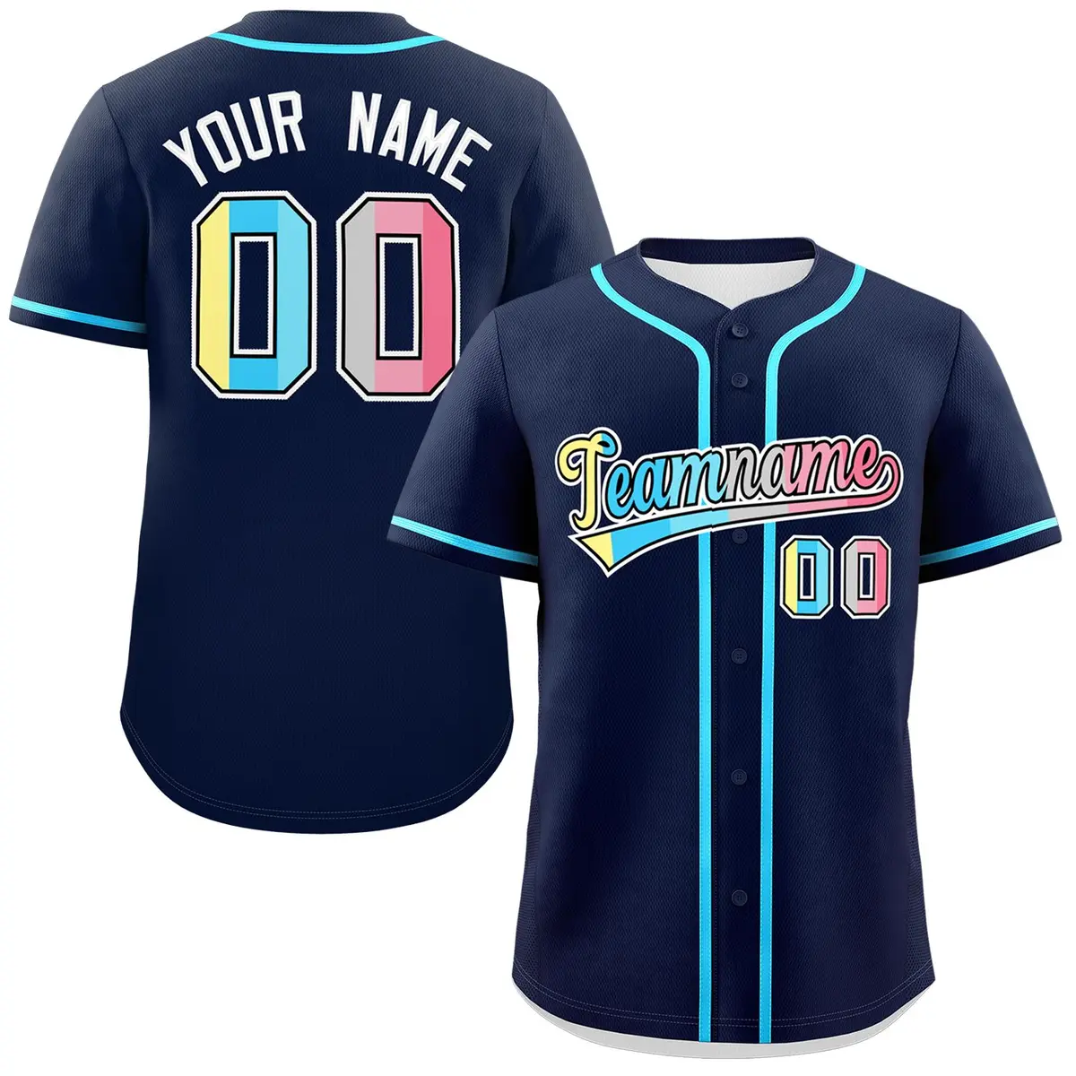 Navy Genderflux Pride Month Baseball Jersey