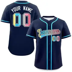 Navy Genderflux Pride Month Baseball Jersey