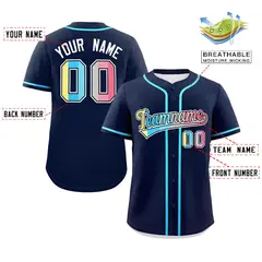 Navy Genderflux Pride Month Baseball Jersey 2