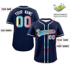Navy Genderflux Pride Month Baseball Jersey 2