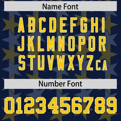Navy Gold All Star Graffiti Pattern Football Jersey 4