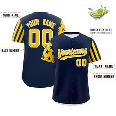 Navy Gold American Flag Raglan Baseball Jersey 2
