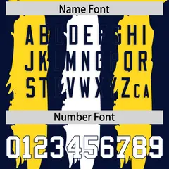 Navy Gold and White Graffiti Flag Football Jersey 4