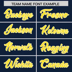Navy Gold and White Side Stripe Football Jersey 3