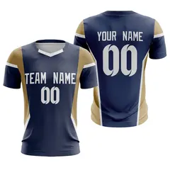 Navy Gold Breathable Sport Soccer Jersey