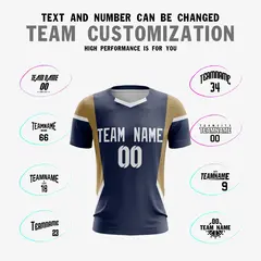 Navy Gold Breathable Sport Soccer Jersey 3