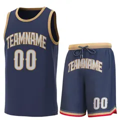 Navy Gold Classic Sets Basketball Jersey 1