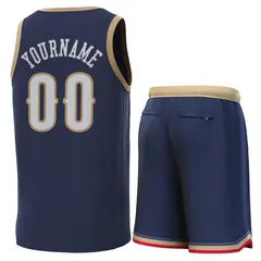Navy Gold Classic Sets Basketball Jersey 3