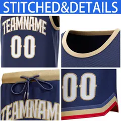 Navy Gold Classic Sets Basketball Jersey 6
