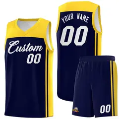 Navy Gold Classic Sets Basketball Jersey 1