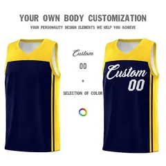 Navy Gold Classic Sets Basketball Jersey 3
