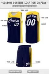 Navy Gold Classic Sets Basketball Jersey 5
