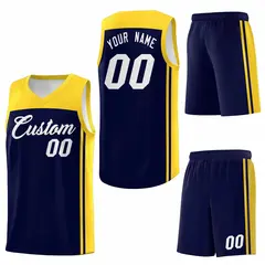Navy Gold Classic Sets Basketball Jersey 6