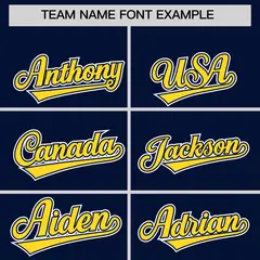 Navy Gold Color Block Authentic Baseball Jersey 3