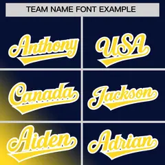 Navy Gold Diagonal Stripe Gradient Fashion Baseball Jersey 3
