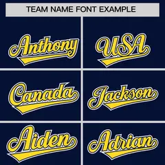 Navy Gold Edge Color Block Authentic Baseball Jersey 3