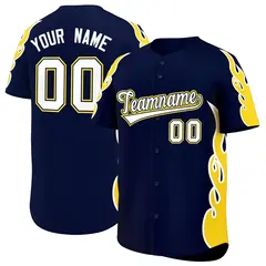 Navy Gold Flame Outline Side Pattern Basketball Jersey 1