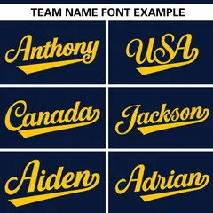 Navy Gold Full Button Authentic Baseball Jersey 3