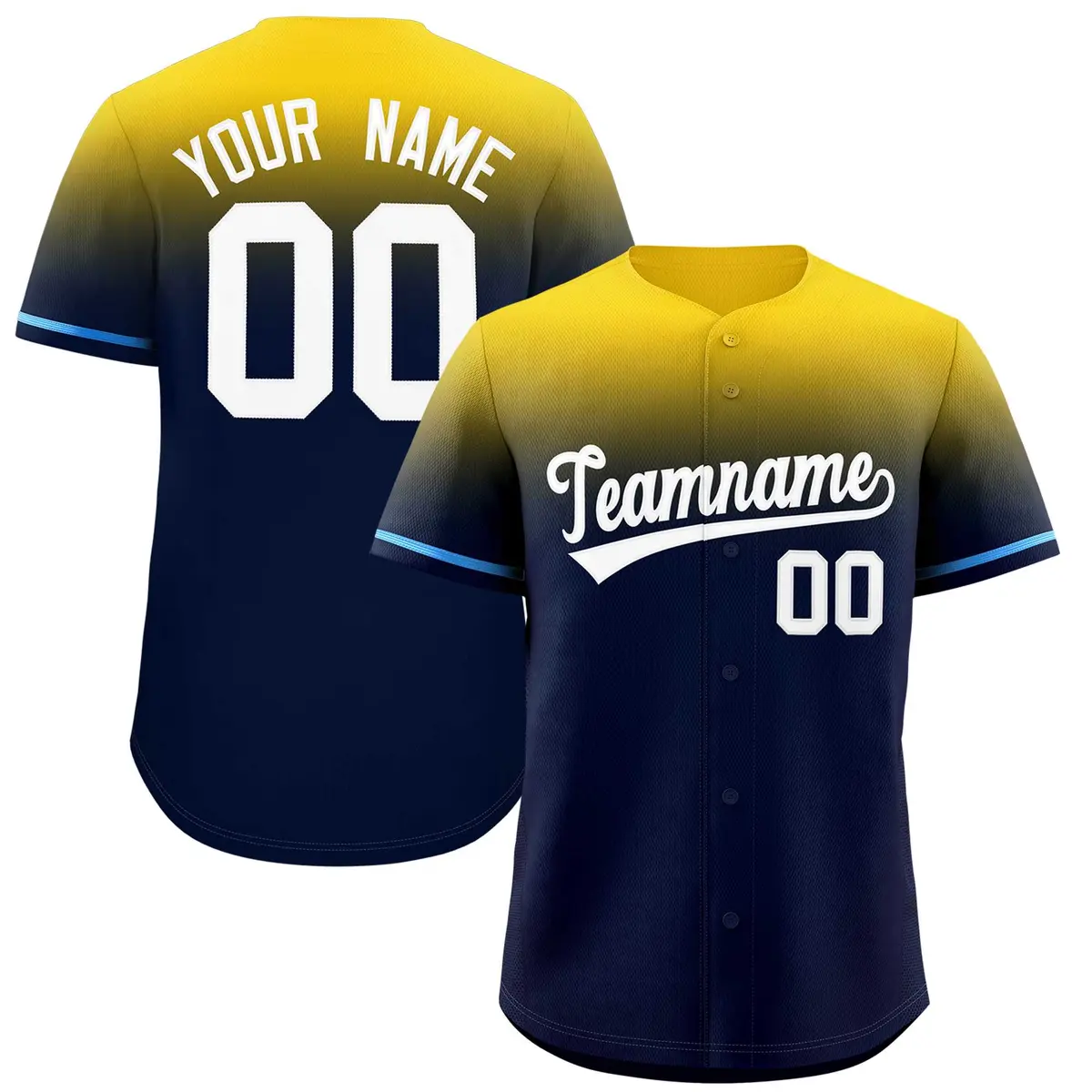 Navy Gold Gradient Authentic Baseball Jersey