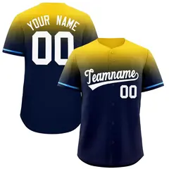 Navy Gold Gradient Authentic Baseball Jersey