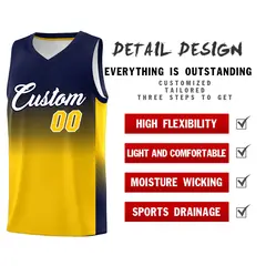 Navy Gold Gradient Basketball Jersey Sports Uniform 2