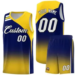 Navy Gold Gradient Basketball Jersey Sports Uniform